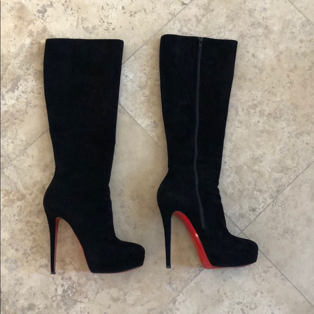 Christian Louboutin Bianca Botta Suede Black Boots